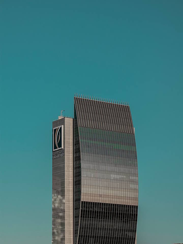 A bank headquarters tower in Dubai